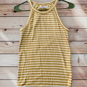 MADEWELL Yellow Striped Summer Audio Tank | EUC
